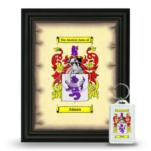 Aiman Framed Coat of Arms and Keychain - Black