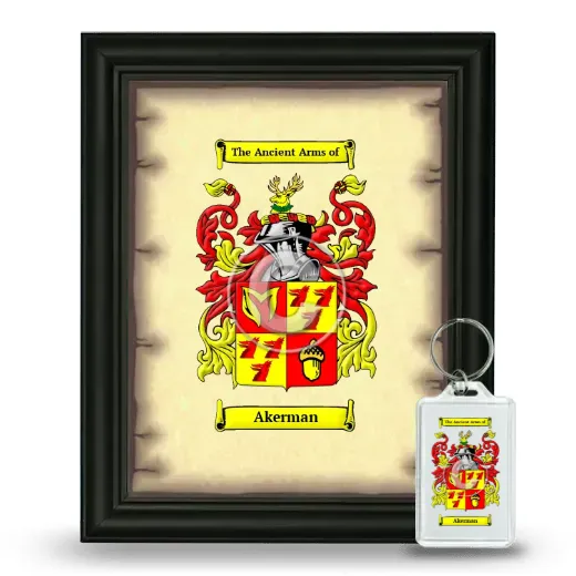 Akerman Framed Coat of Arms and Keychain - Black