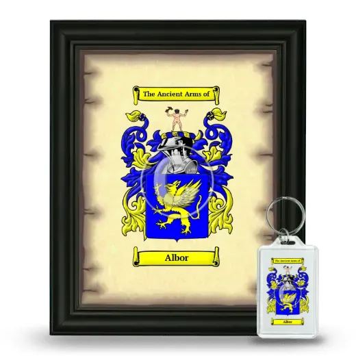 Albor Framed Coat of Arms and Keychain - Black