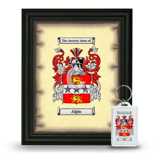 Algin Framed Coat of Arms and Keychain - Black