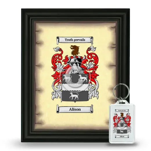 Alison Framed Coat of Arms and Keychain - Black