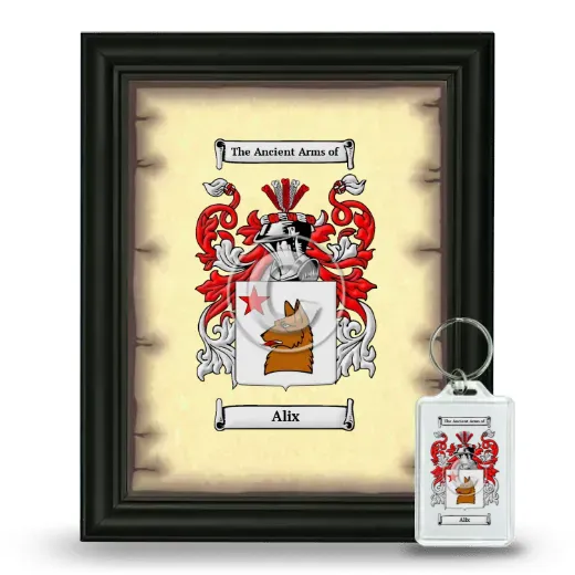 Alix Framed Coat of Arms and Keychain - Black