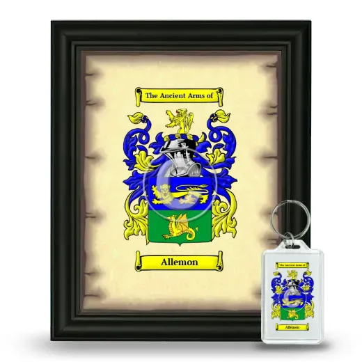 Allemon Framed Coat of Arms and Keychain - Black