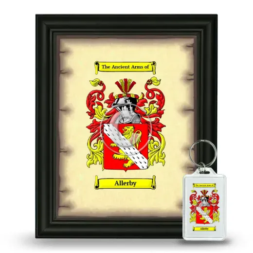 Allerby Framed Coat of Arms and Keychain - Black