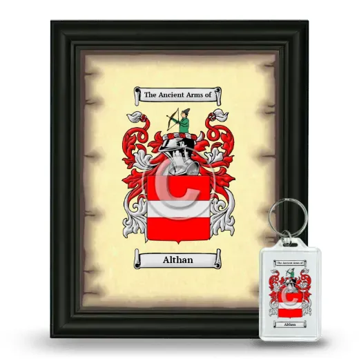Althan Framed Coat of Arms and Keychain - Black