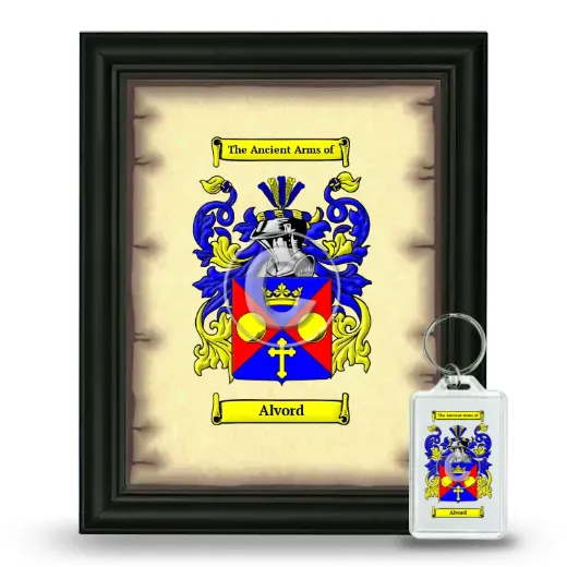 Alvord Framed Coat of Arms and Keychain - Black