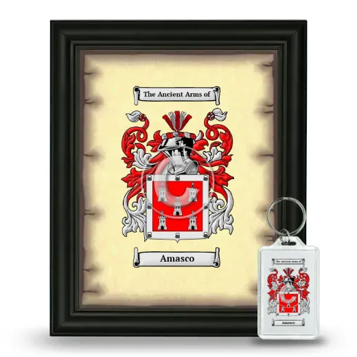Amasco Framed Coat of Arms and Keychain - Black