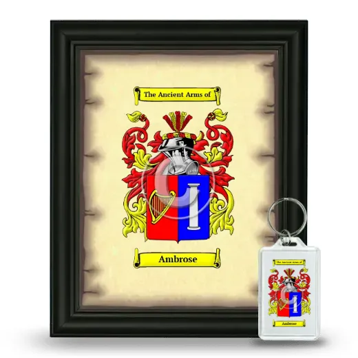 Ambrose Framed Coat of Arms and Keychain - Black