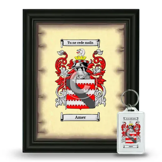 Amer Framed Coat of Arms and Keychain - Black