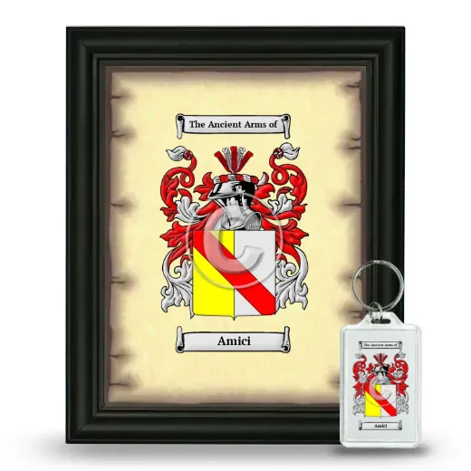 Amici Framed Coat of Arms and Keychain - Black