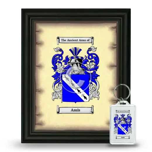 Amis Framed Coat of Arms and Keychain - Black