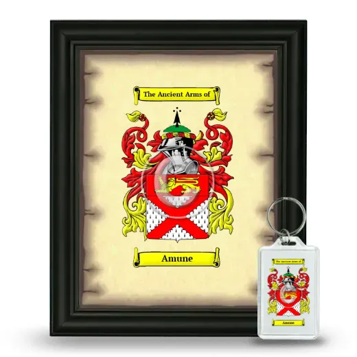 Amune Framed Coat of Arms and Keychain - Black