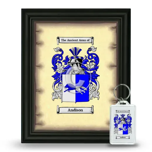 Andison Framed Coat of Arms and Keychain - Black