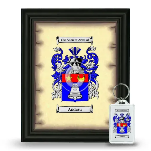 Andrau Framed Coat of Arms and Keychain - Black