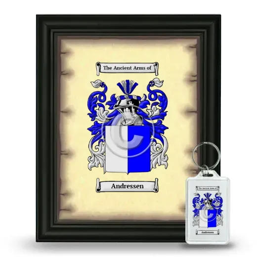 Andressen Framed Coat of Arms and Keychain - Black