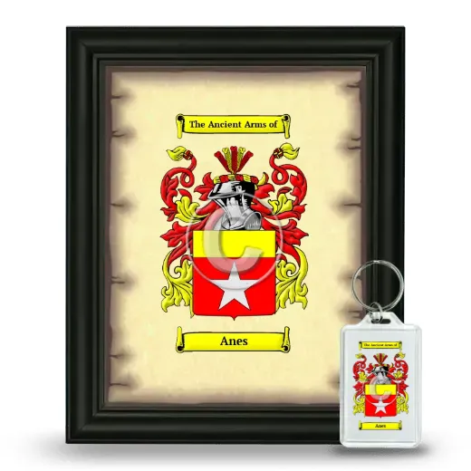 Anes Framed Coat of Arms and Keychain - Black