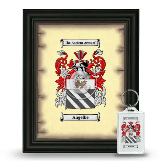Angellie Framed Coat of Arms and Keychain - Black
