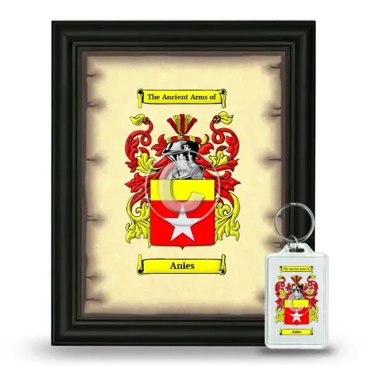 Anies Framed Coat of Arms and Keychain - Black