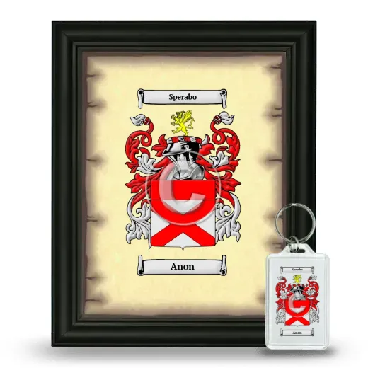 Anon Framed Coat of Arms and Keychain - Black