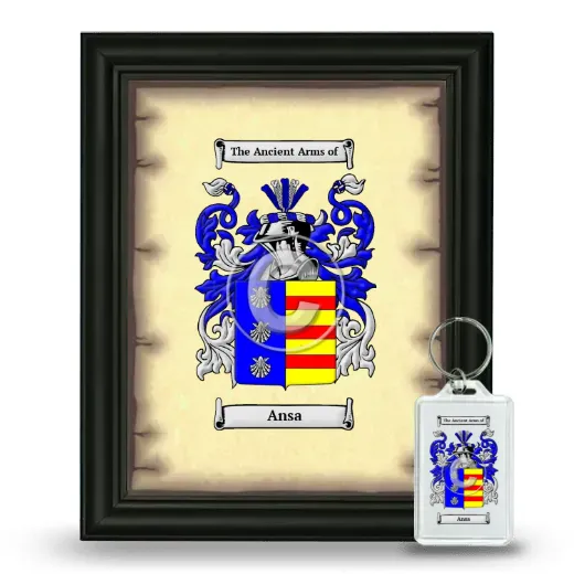 Ansa Framed Coat of Arms and Keychain - Black