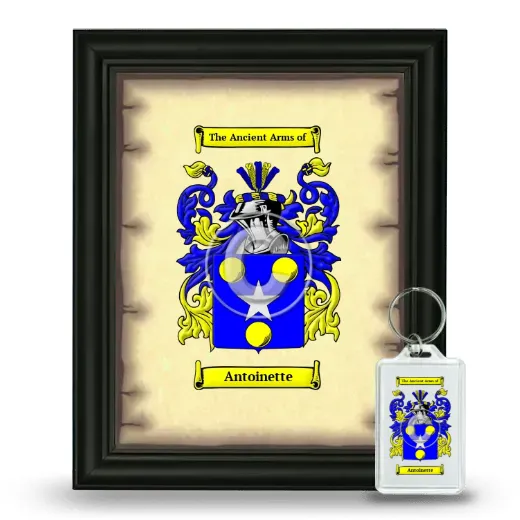 Antoinette Framed Coat of Arms and Keychain - Black