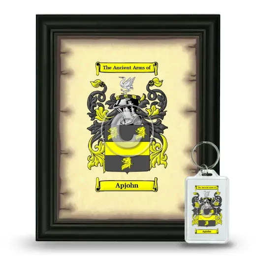 Apjohn Framed Coat of Arms and Keychain - Black