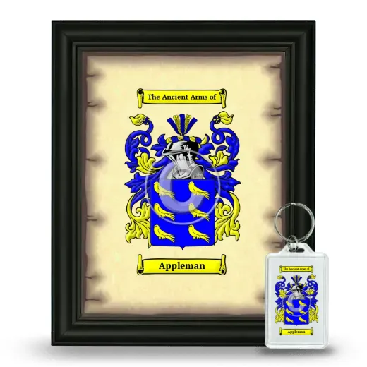 Appleman Framed Coat of Arms and Keychain - Black