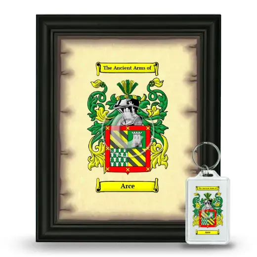 Arce Framed Coat of Arms and Keychain - Black