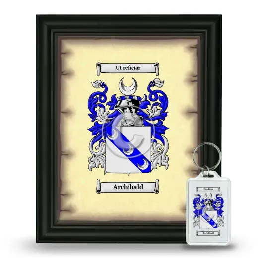 Archibald Framed Coat of Arms and Keychain - Black