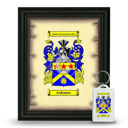 Ardennes Framed Coat of Arms and Keychain - Black