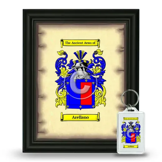 Arellano Framed Coat of Arms and Keychain - Black