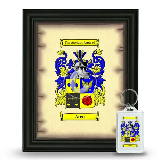 Aren Framed Coat of Arms and Keychain - Black