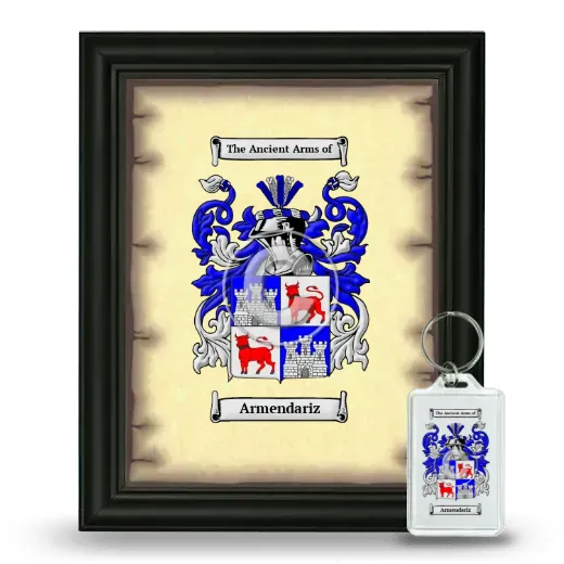Armendariz Framed Coat of Arms and Keychain - Black