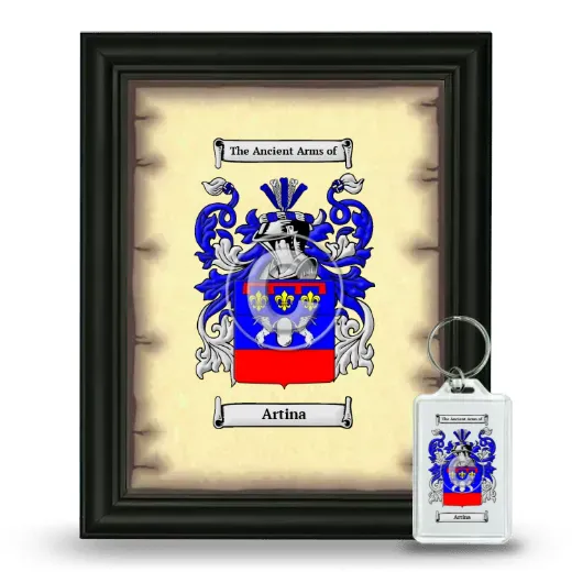 Artina Framed Coat of Arms and Keychain - Black