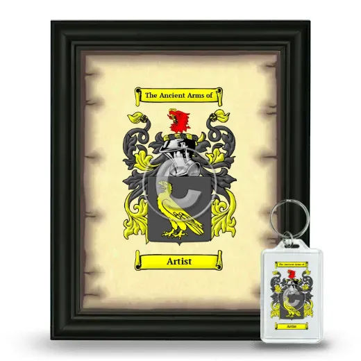 Artist Framed Coat of Arms and Keychain - Black
