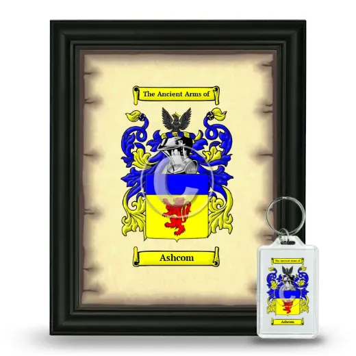 Ashcom Framed Coat of Arms and Keychain - Black