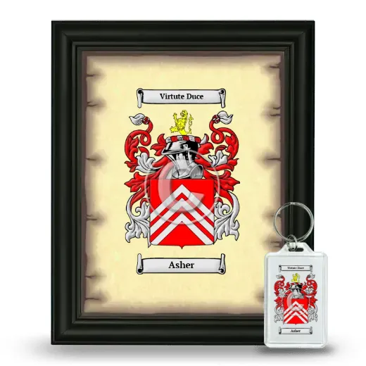 Asher Framed Coat of Arms and Keychain - Black