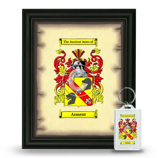 Asment Framed Coat of Arms and Keychain - Black
