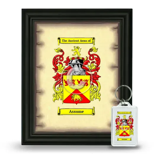 Assume Framed Coat of Arms and Keychain - Black
