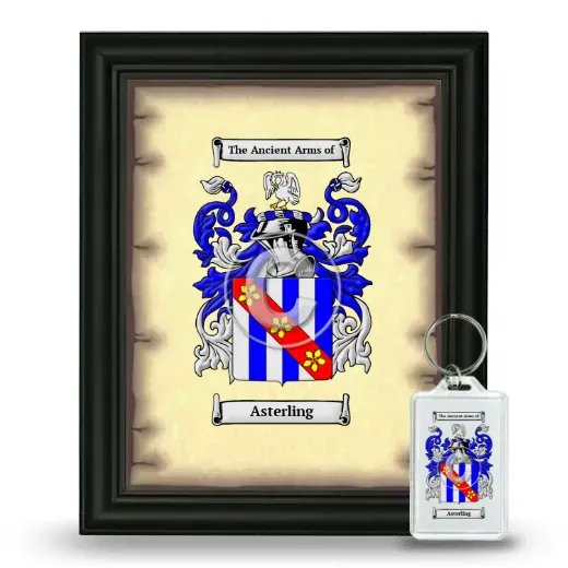 Asterling Framed Coat of Arms and Keychain - Black
