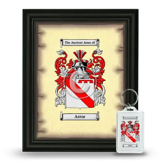 Astor Framed Coat of Arms and Keychain - Black