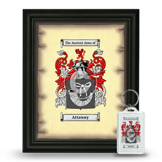 Attaway Framed Coat of Arms and Keychain - Black