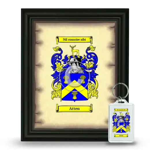 Atten Framed Coat of Arms and Keychain - Black