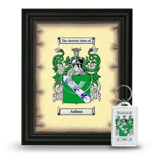 Auban Framed Coat of Arms and Keychain - Black