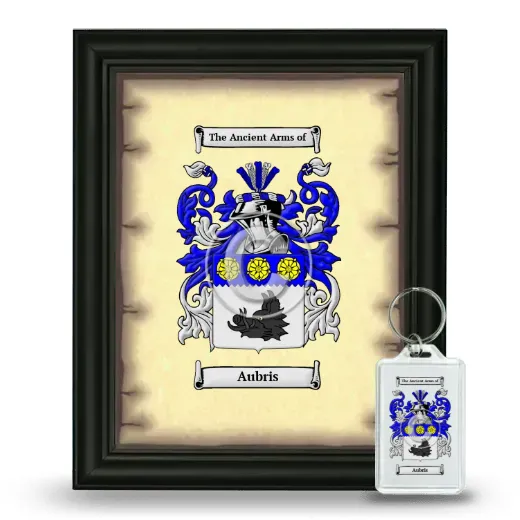 Aubris Framed Coat of Arms and Keychain - Black