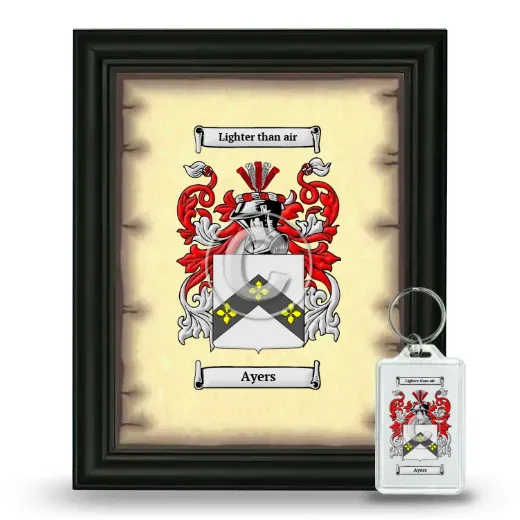 Ayers Framed Coat of Arms and Keychain - Black