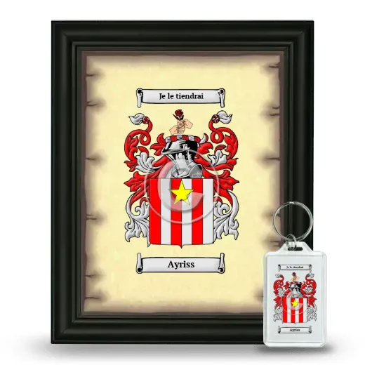 Ayriss Framed Coat of Arms and Keychain - Black