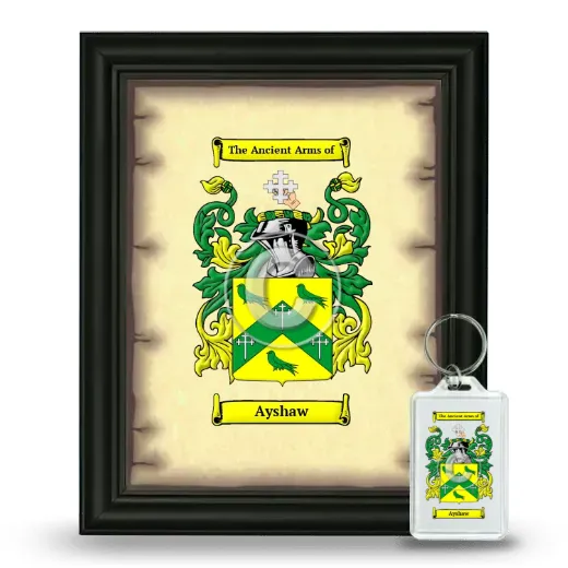 Ayshaw Framed Coat of Arms and Keychain - Black