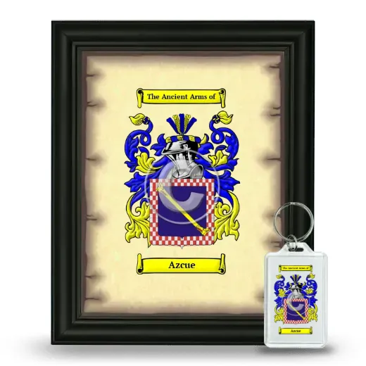 Azcue Framed Coat of Arms and Keychain - Black