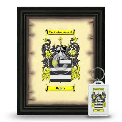 Babits Framed Coat of Arms and Keychain - Black